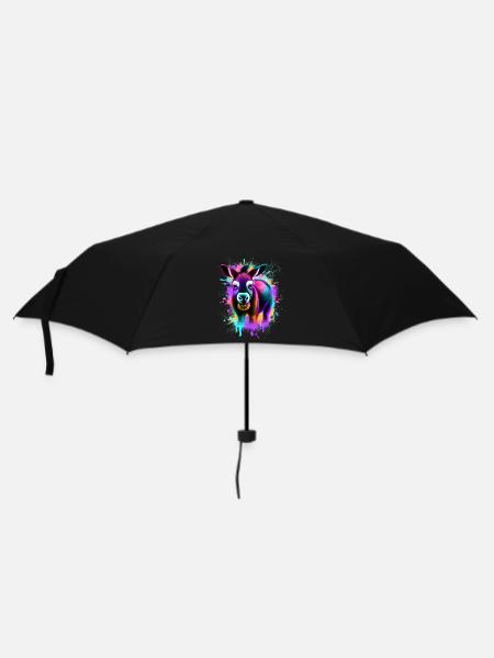 Esel Bunt - Regenschirm (klein) - Schwarz