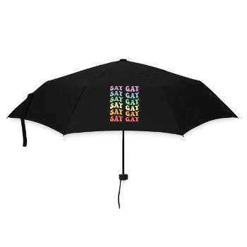 LGBTQ Say Gay Pride LGBT Rainbow Flag Color Retro - Parapluie standard - noir - Devant