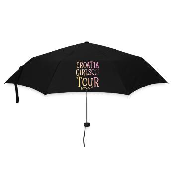 Kroatien Girls Tour - Regenschirm (klein) - Schwarz - Vorne