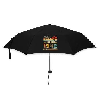 June 1942 Vintage Born In June 1942 Birthday - Umbrella (small) - black - Front