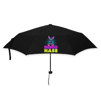 Disco Hase Tanz Tanzen - Regenschirm (klein) - Schwarz - Vorne