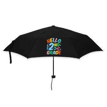 Hello 2nd Grade Second Grade Second Grader - Umbrella (small) - black - Front