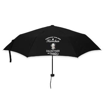Vorsicht vor dem Herrchen, Hund harmlos Dalmatiner - Regenschirm (klein) - Schwarz - Vorne