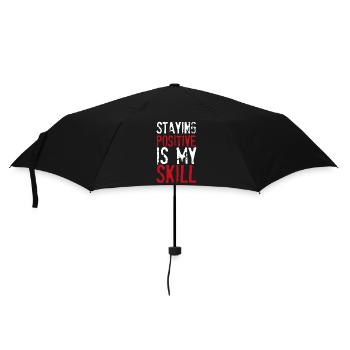 Positiv zu bleiben ist meine Kunst - Regenschirm (klein) - Schwarz - Vorne