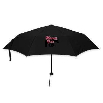 "Mama Bär" für Frauen - Regenschirm (klein) - Schwarz - Vorne