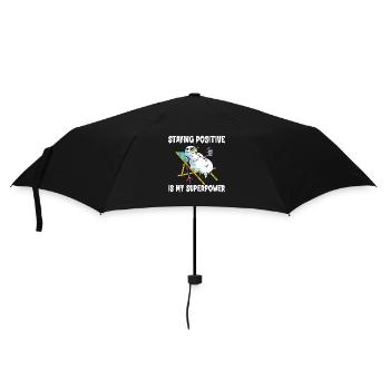 Positiv zu bleiben ist meine Superkraft - Regenschirm (klein) - Schwarz - Vorne