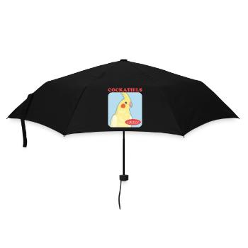 Cockatiels Bird Owner Gift - Umbrella (small) - black - Front