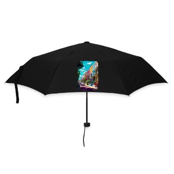 London - Regenschirm (klein) - Schwarz - Vorne