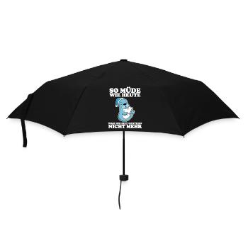 Müde Spruch lustig Schlafen Ausschlafen Faul - Regenschirm (klein) - Schwarz - Vorne