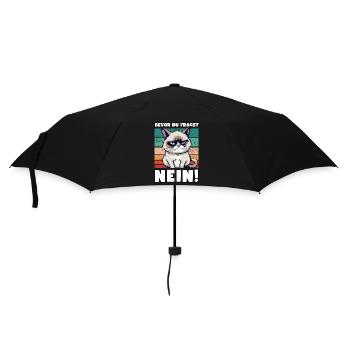 Grump Cat - Before You Ask No! Cynical saying - Umbrella (small) - black - Front