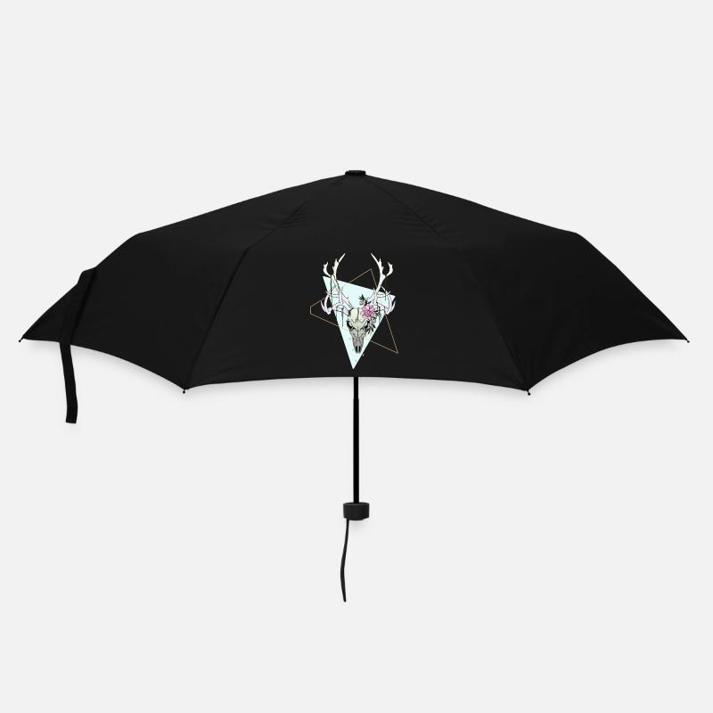 Aesthetic Deer Skull Hirschkopf Pastell Design - Regenschirm (klein) - Schwarz