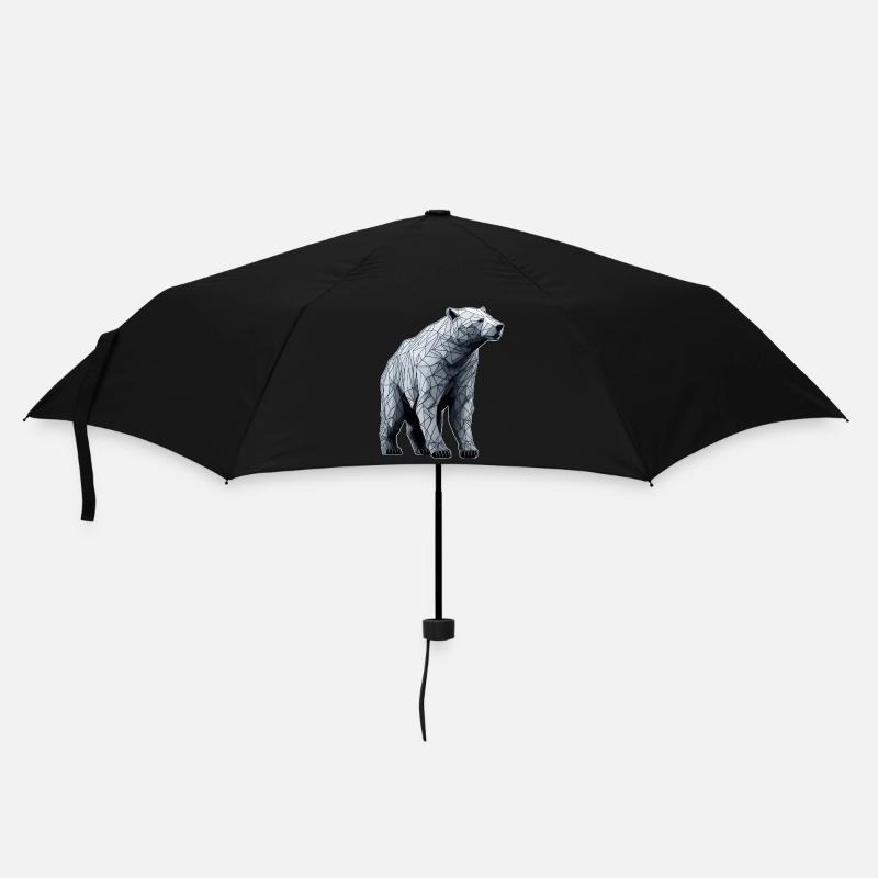 Eisbär Polygon LIne Art - Regenschirm (klein) - Schwarz