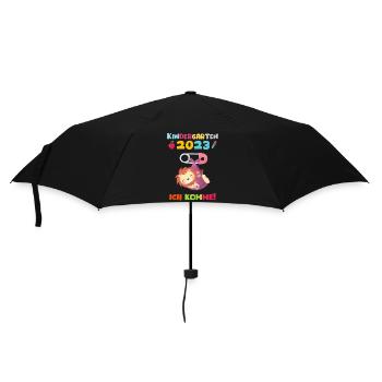 Kindergarten 2023 Ich Komme Mädchen Kita Geschenk - Regenschirm (klein) - Schwarz - Vorne