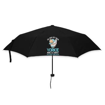 Hund Yorkie - Regenschirm (klein) - Schwarz - Vorne
