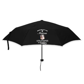 Beware of the mistress, Australian Shepherd - Umbrella (small) - black - Front