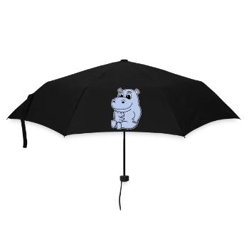 Hippopotamus family - hippopotamus with baby - Umbrella (small) - black - Front