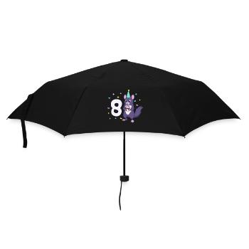 With chinchilla - children's birthday 8 years - Umbrella (small) - black - Front