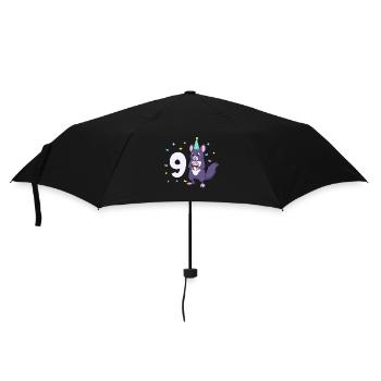 Mit Chinchilla - Kinder Geburtstag 9 Jahre - Regenschirm (klein) - Schwarz - Vorne