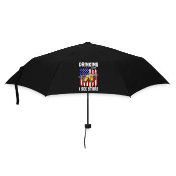4th Of July Drinking Until I See Stars USA Flag - Umbrella (small) - black - Front
