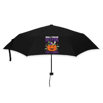 Tauscht Schwester gegen Süßigkeiten Halloween Schwester - Regenschirm (klein) - Schwarz - Vorne