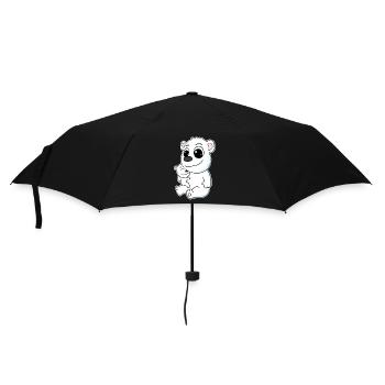 Polar Bear Family - Polar Bear with Baby - Polar Bear Motif - Umbrella (small) - black - Front