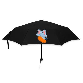 Elephant Snowboarder Snowboard - Umbrella (small) - black - Front