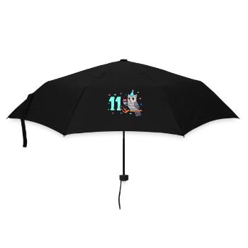 Avec hibou - Anniversaire des enfants 11 ans - Parapluie standard - noir - Devant