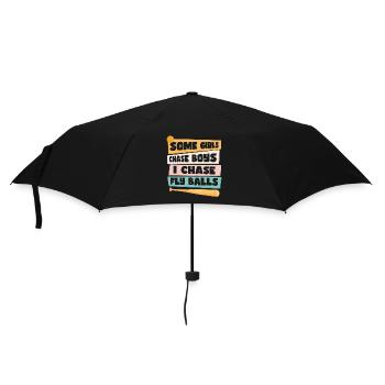 Lustiger Softball-Mädchen-Humor - Regenschirm (klein) - Schwarz - Vorne