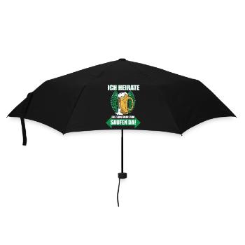 JGA Junggesellenabschied Bräutigam Hochzeit Bier - Regenschirm (klein) - Schwarz - Vorne