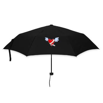 Heart Angel Angel Wings - Umbrella (small) - black - Front