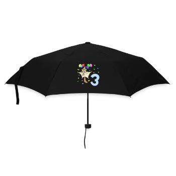 With flying squirrels - children's birthday 3 years - Umbrella (small) - black - Front