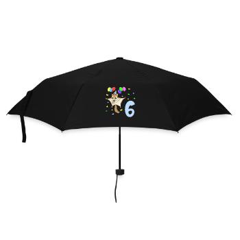 Mit Flughörnchen - Kinder Geburtstag 6 Jahre - Regenschirm (klein) - Schwarz - Vorne