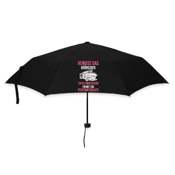 Feuerwehr Prinzessin Feuerwehrfrau - Regenschirm (klein) - Schwarz - Vorne