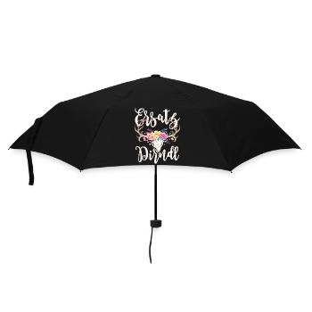 Trachtenshirt Damen Trachten T-Shirt Dirndl Ersatz - Regenschirm (klein) - Schwarz - Vorne