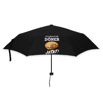 Döner Kebab Dönermann Essen - Regenschirm (klein) - Schwarz - Vorne