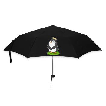 Pinguin Krone - Regenschirm (klein) - Schwarz - Vorne