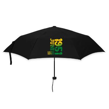 1951 Juni Limited Edition Geburtstag Geschenk - Regenschirm (klein) - Schwarz - Vorne