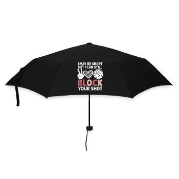 Ich kann deinen Schuss blockieren Beachvolleyball - Regenschirm (klein) - Schwarz - Vorne