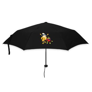 Banane-Erdbeere Sommer - Regenschirm (klein) - Schwarz - Vorne