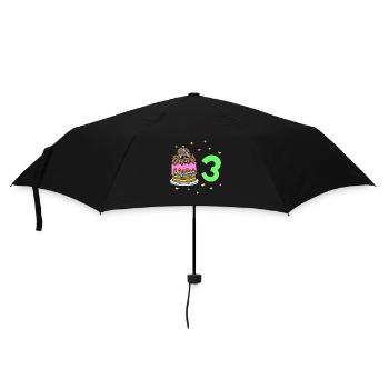 Mit Spinne - Kinder Geburtstag 3 Jahre - Regenschirm (klein) - Schwarz - Vorne