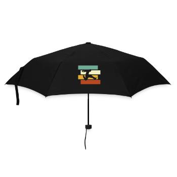 Parkour Retro - Regenschirm (klein) - Schwarz - Vorne