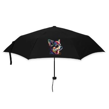 Chihuahua | Abstrakte Malerei | Farbe | Niedlicher - Regenschirm (klein) - Schwarz - Vorne