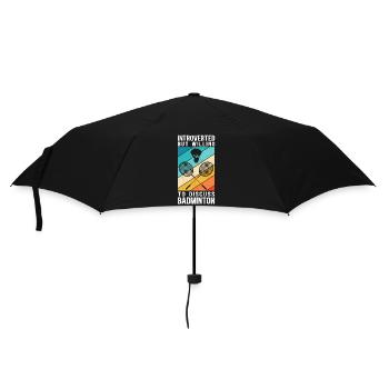 Badminton Badmintonspieler Federball Geschenk - Regenschirm (klein) - Schwarz - Vorne