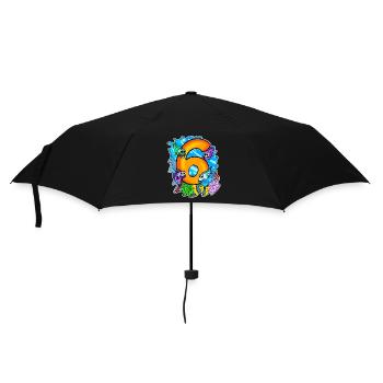 6 Birthday 6 years old with animal motif - six - Umbrella (small) - black - Front