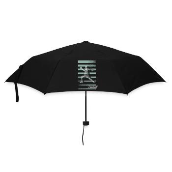 Handball Handballer - Regenschirm (klein) - Schwarz - Vorne