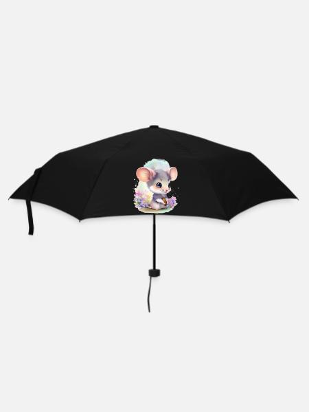 Süße Maus - Regenschirm (klein) - Schwarz