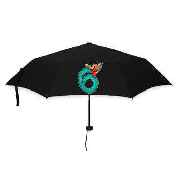 6 Birthday 6 years old with animal motif - six - Umbrella (small) - black - Front