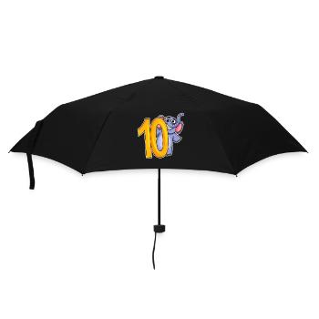 10th Birthday 10 Year Old with Animal Motif - Ten - Umbrella (small) - black - Front