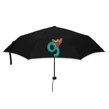 9 Anniversaire 9 ans avec motif animal - neuf - Parapluie standard - noir - Devant