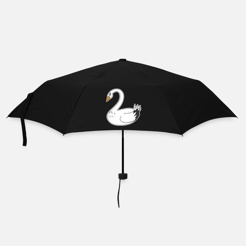 Schwan - Regenschirm (klein) - Schwarz